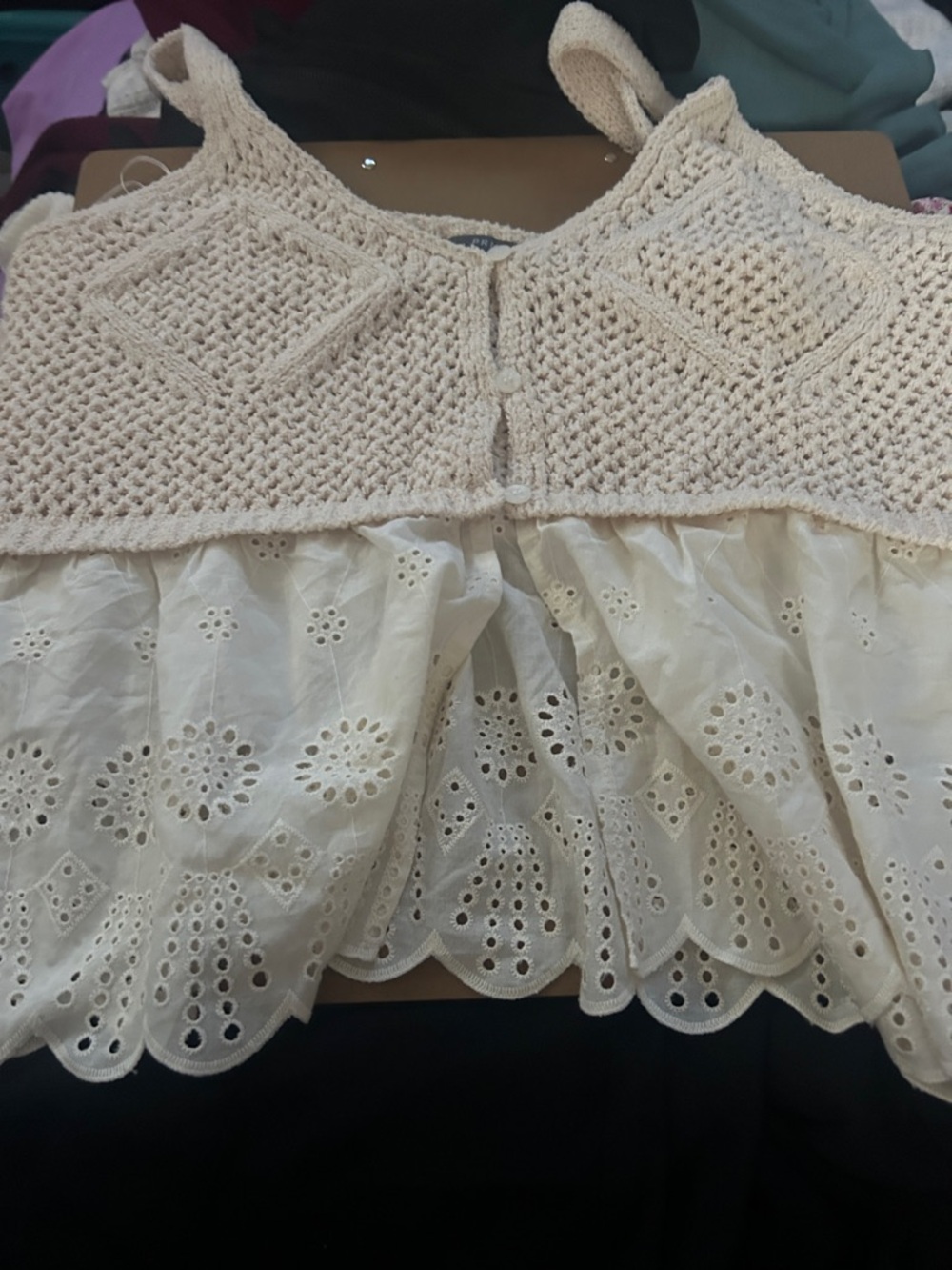 Primark Cream Crochet & Eyelet Lace Camisole
